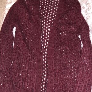 Maroon knitted cardigan